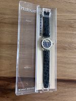 Neue Swatch Automatic Nachtigall mit Lederarmband