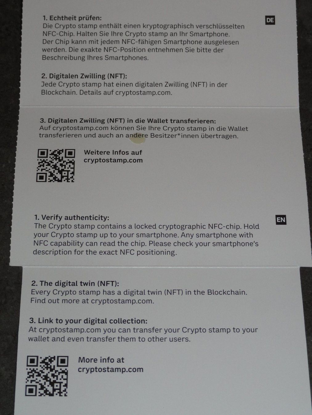 Tutti i francobolli: Crypto Stamp 5.0: BÄR IN GRÜNER FARBE, 6-stelliger Code – Nuovo (secondo la descrizione) da Dagmersellen venduto da dribbeldrago10 6