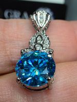 Collier argent avec diamant de moissanite de 3 ct certifié