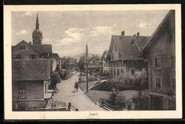 Inwil, Strassenpartie mit Anlagen und Ki