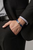 Armband Hermes Modell H silberfarben blau Neuwertig
