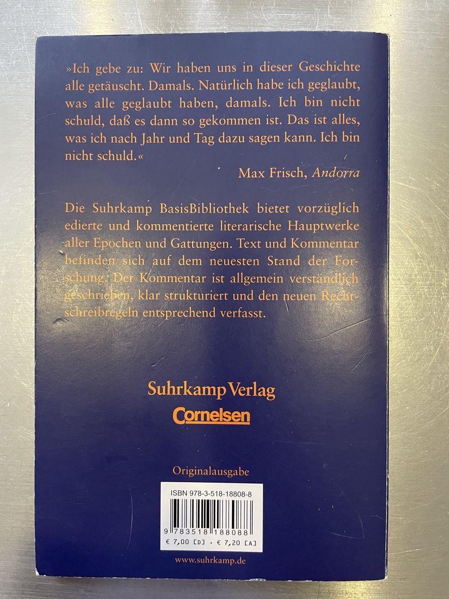 Bücher: Max Frisch Andorra Text und Kommentar Suhrkamp – Gebraucht aus Zimmerwald von Goldhandy 1