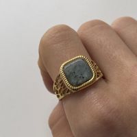 18KGP Labradorite Ring aus Edelstahl