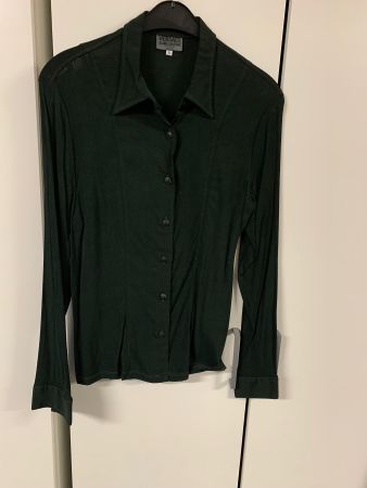 Vintage VERSACE Bluse Gr. S Dunkelgrüne Stretch