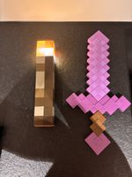 Minecraft Set Fackel und Schwert violett guter Zustand