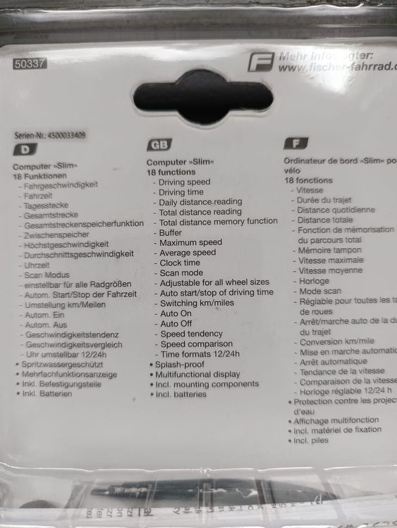 Fischer Pezzi di ricambio: Neuer Fischer Fahrradcomputer. – Nuovo e nell'imballaggio originale da Buchs SG venduto da sem_vd5r 1