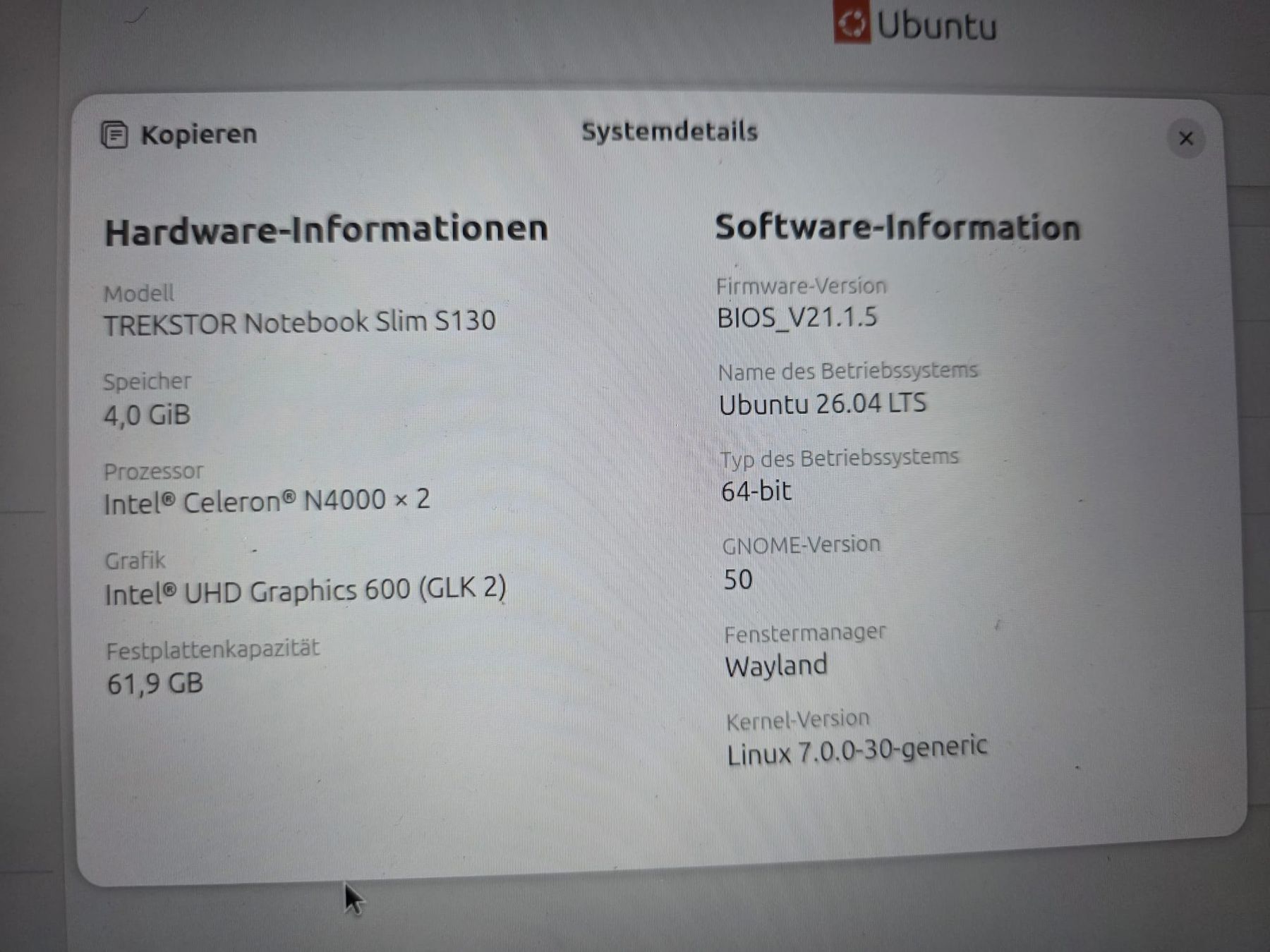Peaq Notebook: PEAQ Notebook Slim S130 4GB RAM 64GB ROM Ubuntu Linux – Usato da Winterthur venduto da Maricels_Boutique 1