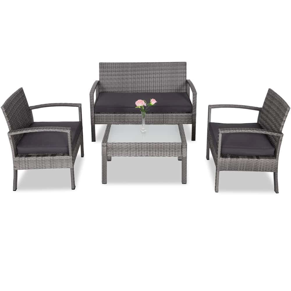 Set di tavolo e panche: Polyrattan Garten-Sitzgruppe – Nuovo e nell'imballaggio originale da Winterthur venduto da aredo