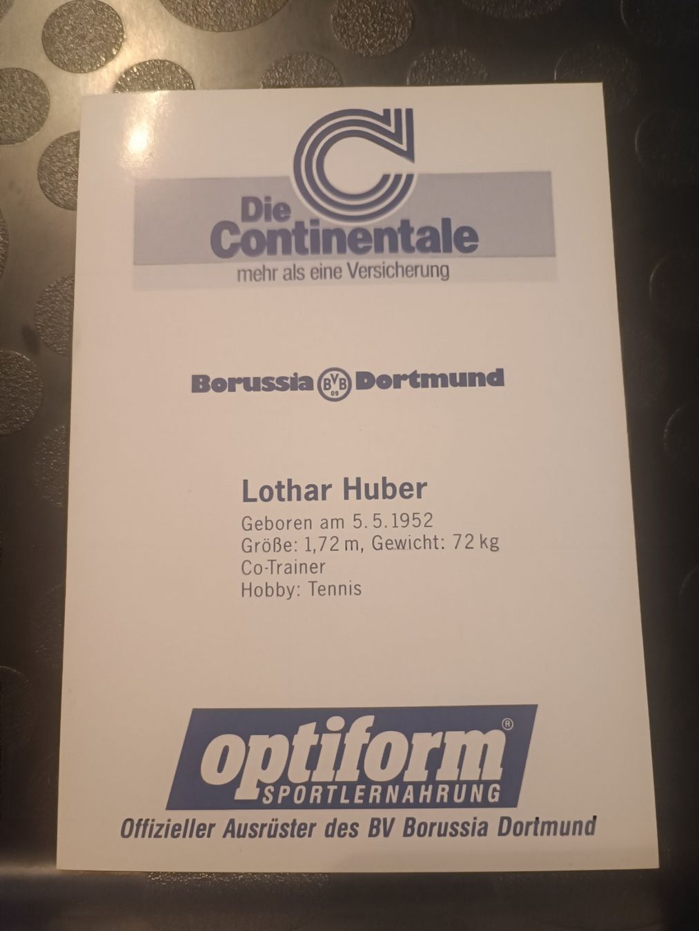 Autographes: Lothar Huber - BVB - Borussia Dortmund - Handsigniert – D'occasion à Menziken par Artographs 1