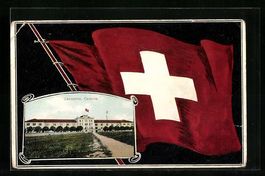 AK Lausanne, Caserne, Schweizer Flagge