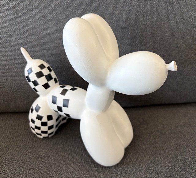 Statuette: Ballon Hund Weiss-Schwarz – Nuovo e nell'imballaggio originale da Biel/Bienne venduto da Meshe12