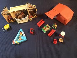 Playmobil zusammenlegbare Pferdebox, Zelt, viel Zubehör