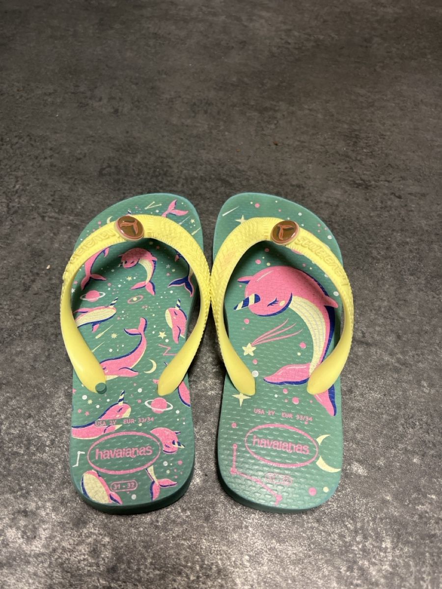 Havaianas Scarpe per ragazzi: Havaianas Flipflops , Grün/Gelb – Usato da Aarau venduto da SCH_EV 1