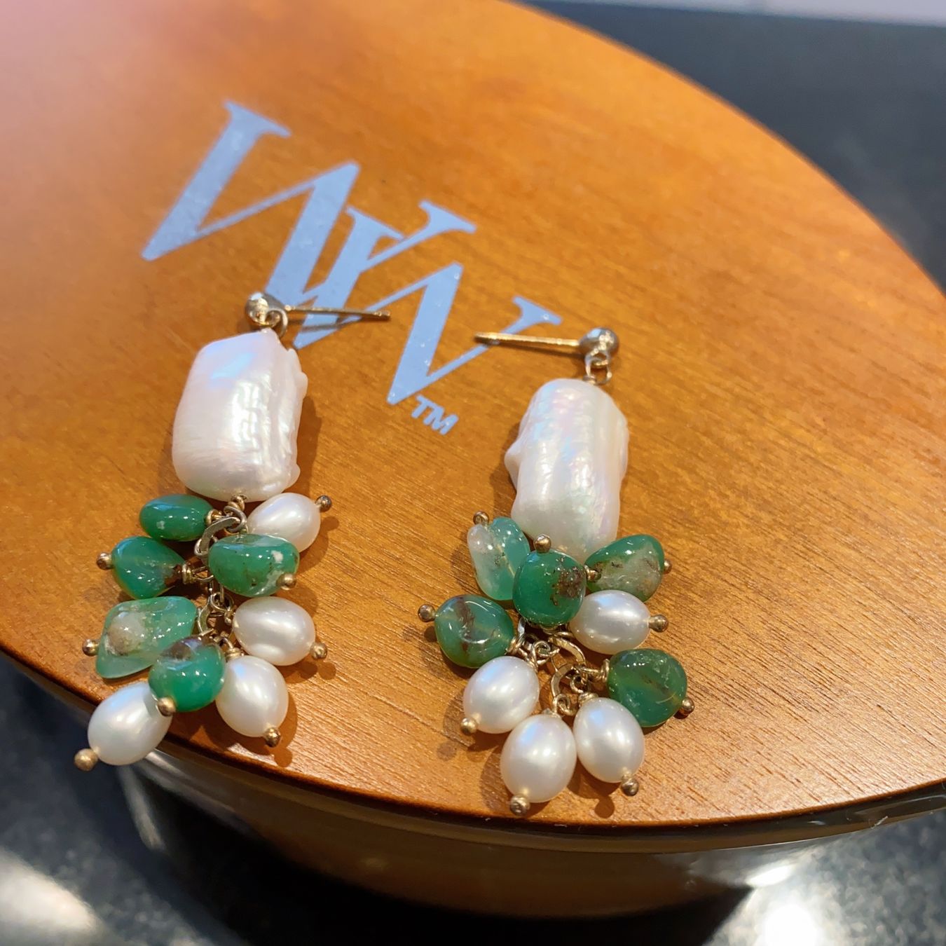 Ohrringe & -stecker: Ohrringe mit süßwasserperlen und Agate – Gebraucht aus Luzern von Sommer_26