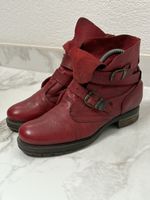 Lässige rote Lederstiefel Gr. 38