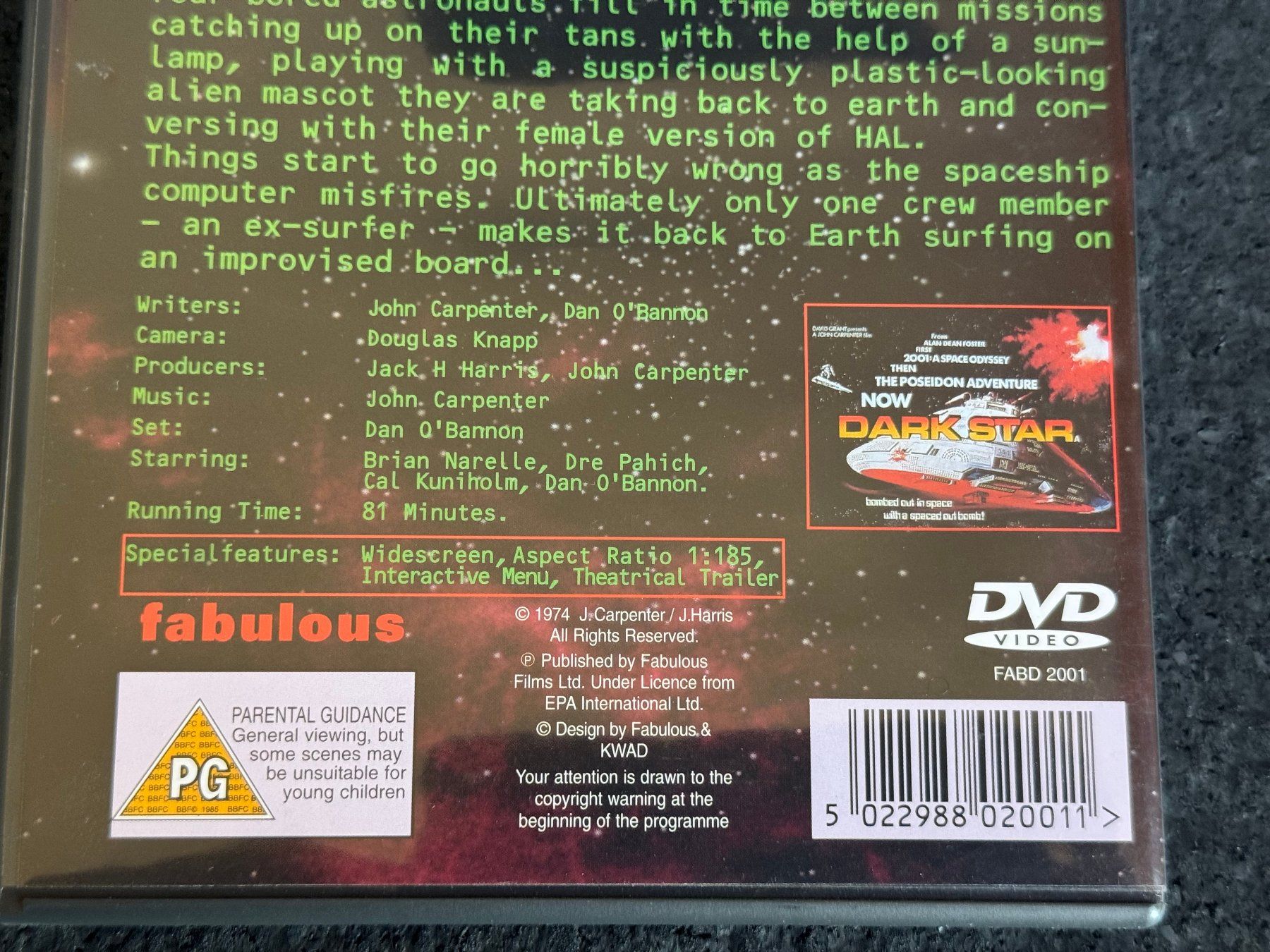 Tutti i DVDs: John Carpenter's DARK STAR DVD EN – Usato da Fribourg venduto da tschjoly 3