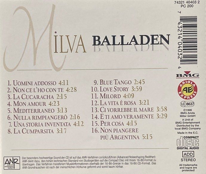 CD: Milva - Balladen – Usato da Grüningen venduto da azulgris 1