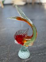 Schöne Murano Fisch Figur, Uranglas, retro