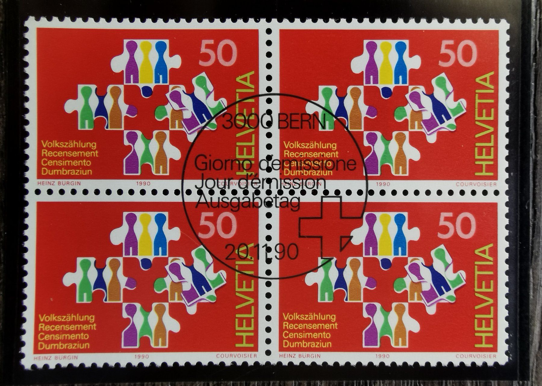Tutti i francobolli: TR103 Bloc Timbre Suisse 1990 – Usato da Cousset venduto da Patrick_Collections