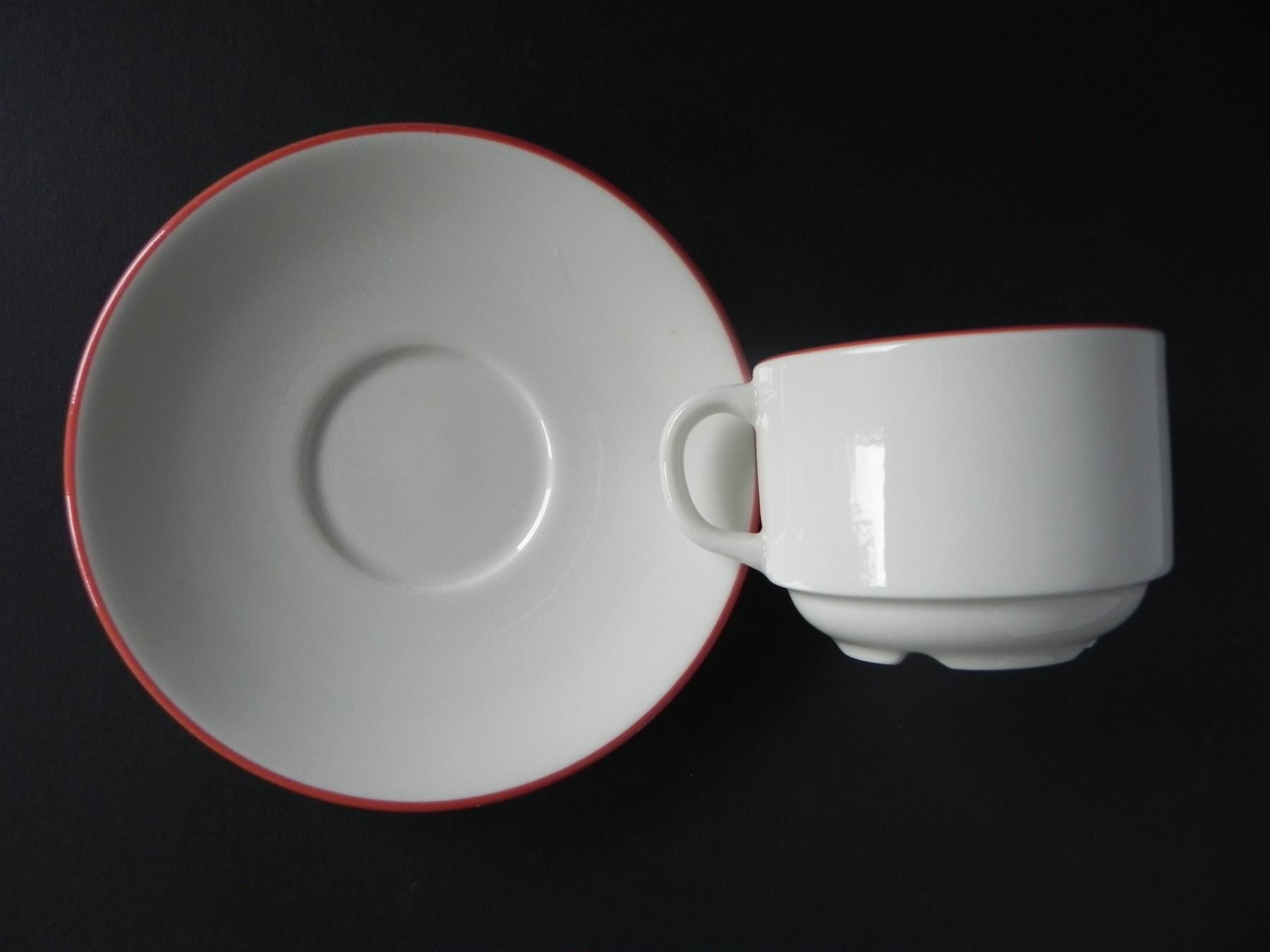 Rössler Tassen: RÖSSLER Espressoset mit rotem Rand – Neu (gemäss Beschreibung) aus Zürich von LodgE-21 1
