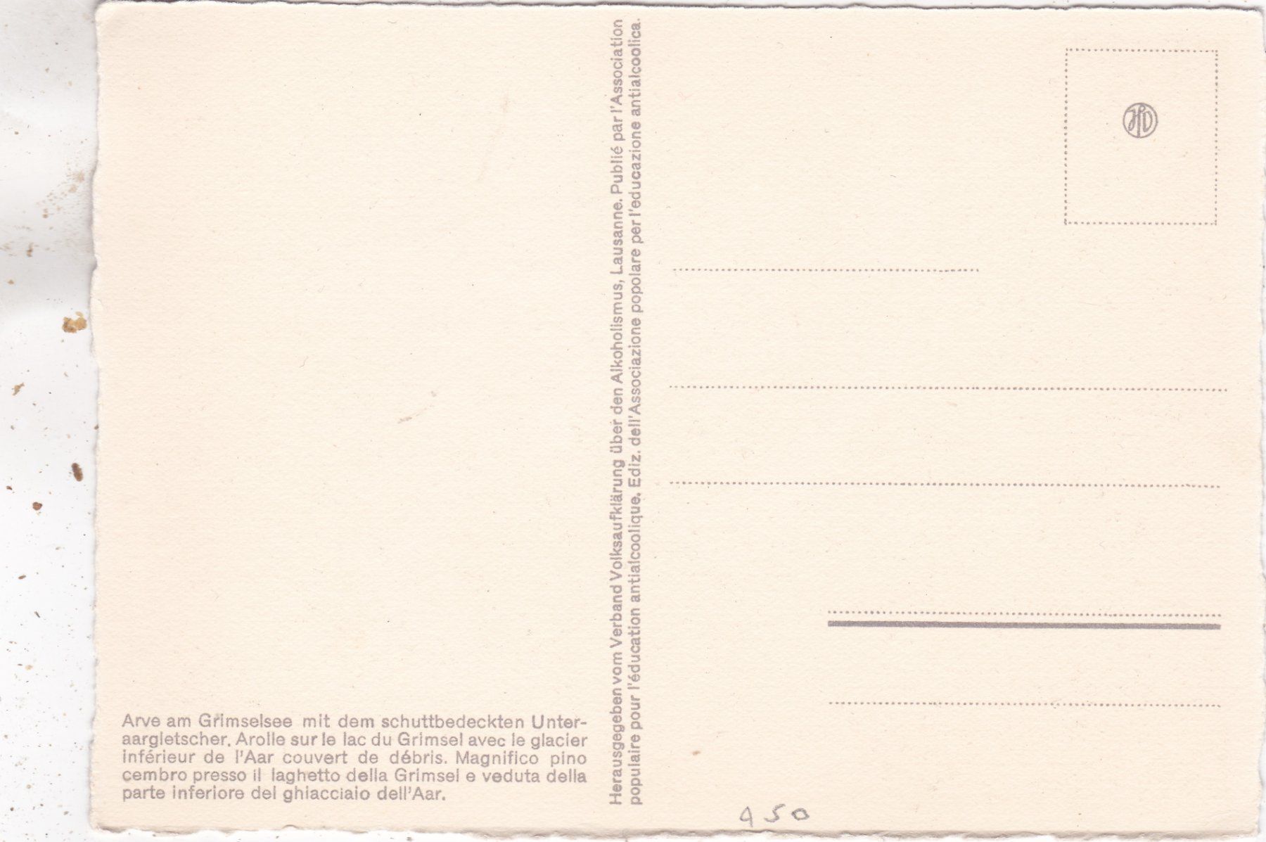 Cartoline postali: Arve am Grimselsee – Usato da Herisau venduto da Lisegrat2008 1