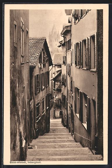 Cartoline postali: AK Basel, Imbergässli in der Altstadt – Usato da Berlin venduto da bartko-reher