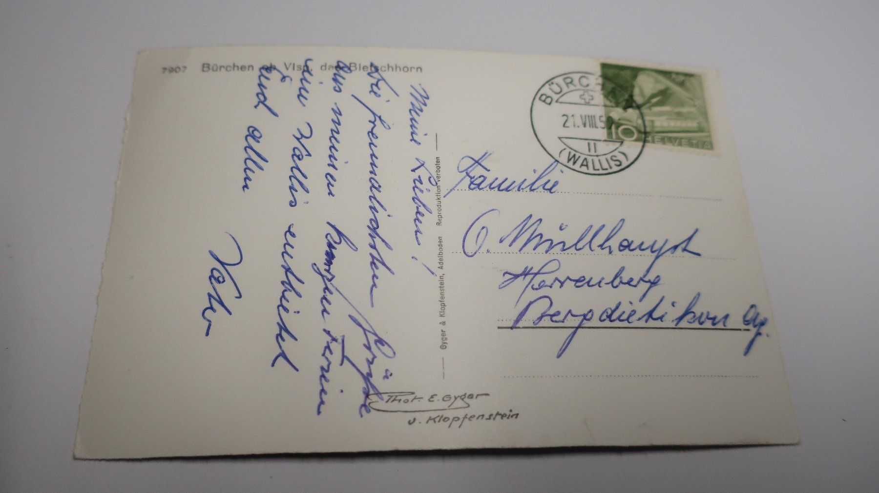 Ansichtskarten: Bürchen ob Visp der Bietschhorn – Gebraucht aus Cormoret von Pascalll2001 3