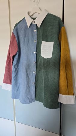 ​😍 Oversized Cord-Hemd / Jacke - L - Colorblocking