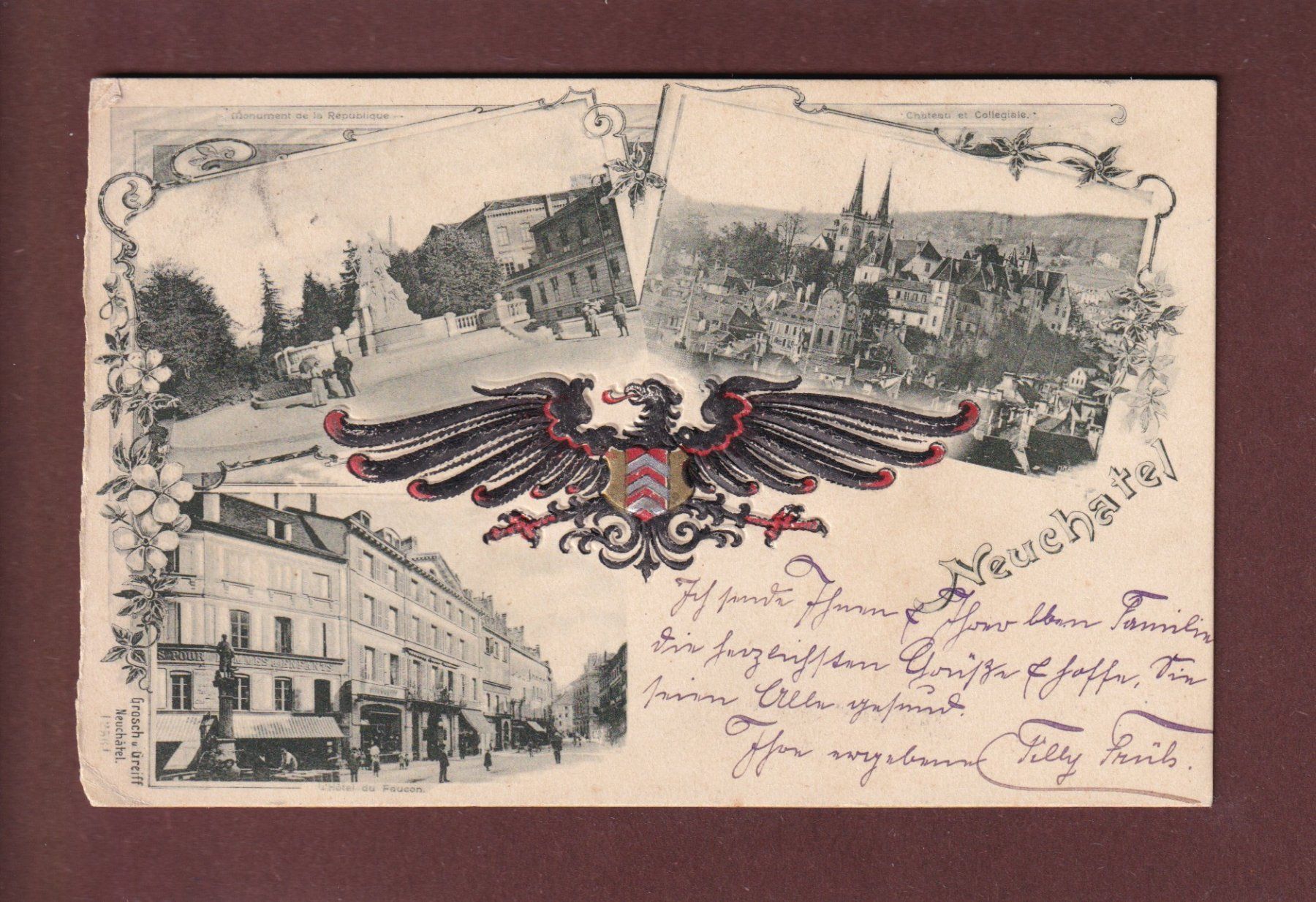 Cartoline postali: NEUCHÂTEL - Multivues - 1904 – Usato da Pully venduto da nicecards