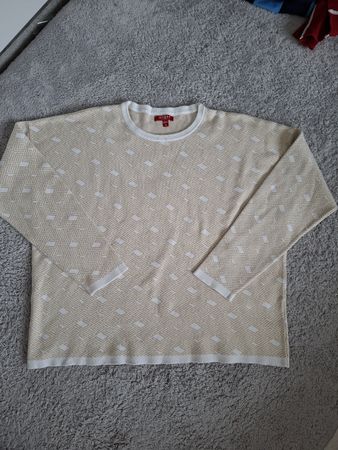Pull Guess beige à motif géométrique taille XL
