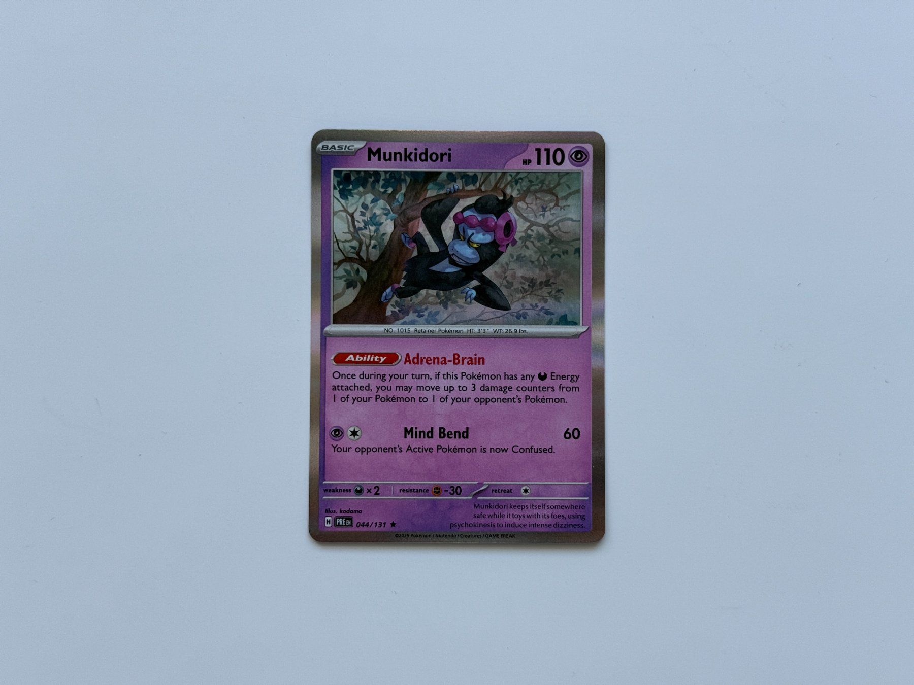 Pokémon Sammelbilder & Trading cards: Munkidori Holo EN Prismatic Evolutions Pokemon – Gebraucht aus Zürich von