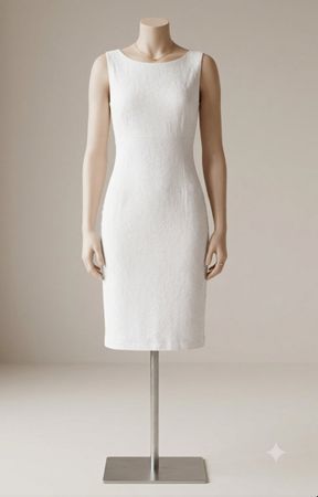Elegantes Etuikleid Unikat 34-36 Crepe de Chine