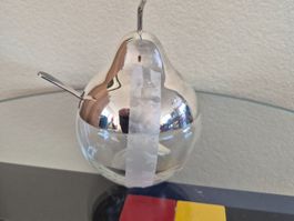 Sucrier en forme de poire argenté avec cuillère vintage C20