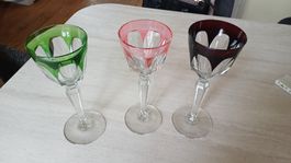 3 Vintage Kristall Weingläser 