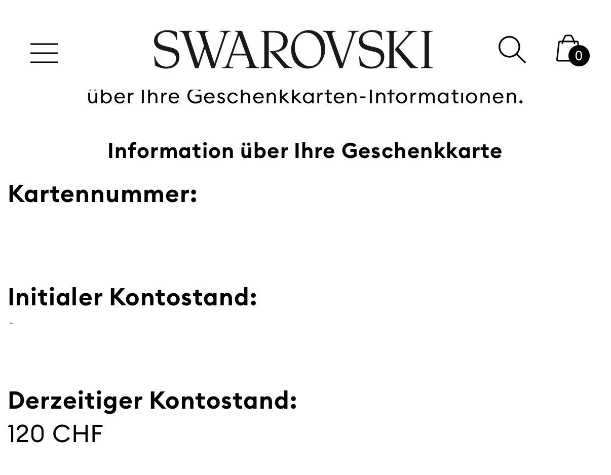 Buoni: Swarovski Gift Card 120.- – Nuovo e nell'imballaggio originale da Emmen venduto da mak31