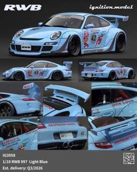 Porsche Modellini d'auto: Porsche RWB 997 light blue 1/18 Ignition NEU – Nuovo e nell'imballaggio originale da Oberrüti venduto da tomluethi