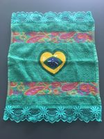 Fussball Fan Handtuch Brasilien 💚💛 mit Spitze 💚 ⚽️