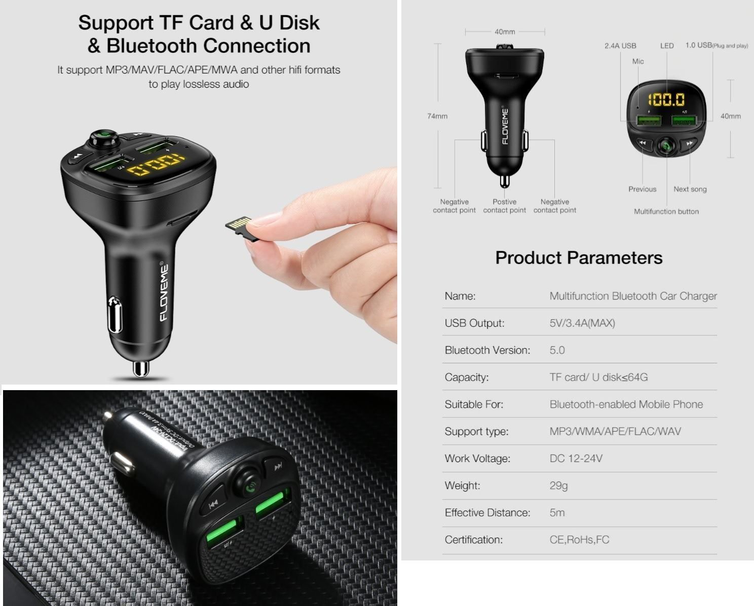 Laufwerke & Adapter: Transmetteur Bluetooth 5.0 Chargeur USB – Neu (gemäss Beschreibung) aus Yverdon-les-Bains von rogi80 7