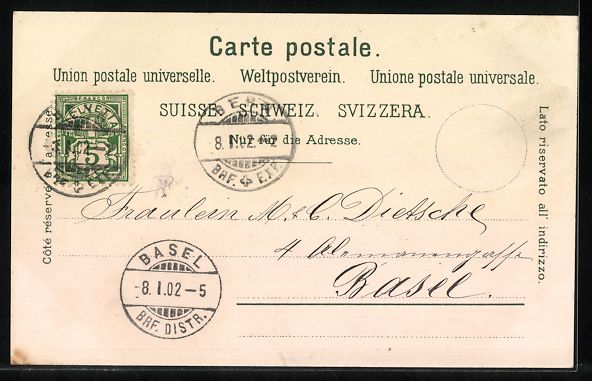 Cartoline postali: Litho Bern, Bundespalast, Bär mit Wappe – Usato da Berlin venduto da bartko-reher 1
