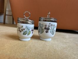Coquetiers Royal Worcester Porcelaine Fruit 2 pièces bon ét