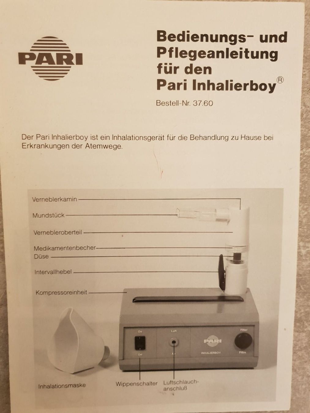Attrezzature mediche: Inhaliergerät Pari PARIBOY elektrisch – Usato da Winterthur venduto da bibummi 9