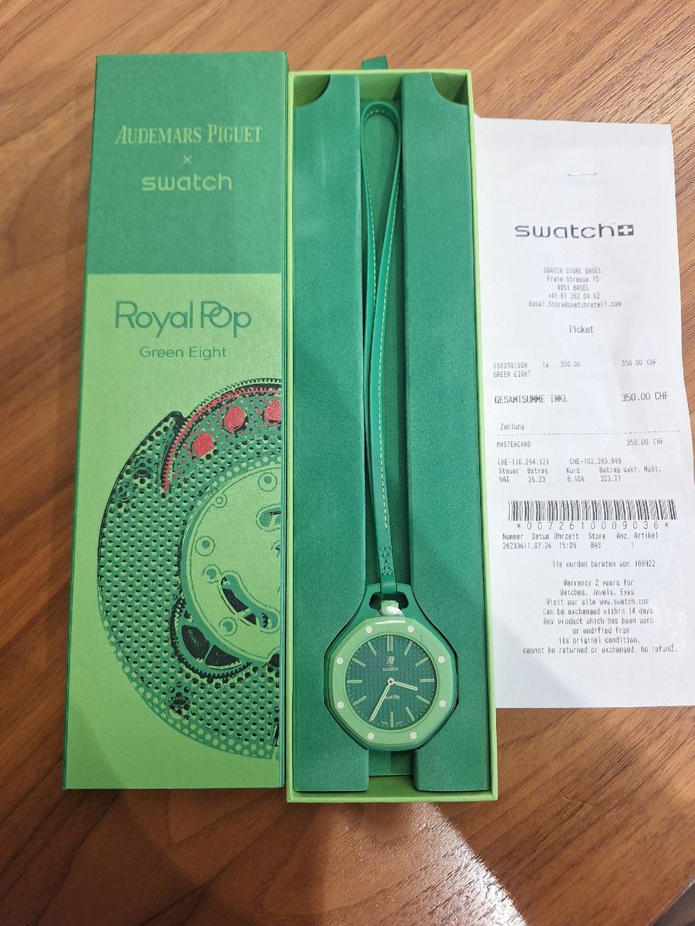 Swatch Orologi: Swatch x Ap Royal Pop Green – Nuovo e nell'imballaggio originale da Allschwil venduto da SimauK