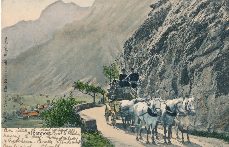 Cartoline postali: Alpenpost 5 Spänner + 1904 – Usato da Emmenbrücke venduto da teestube