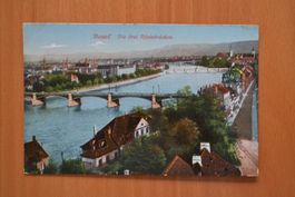 AK Basel Die drei Rheinbrücken