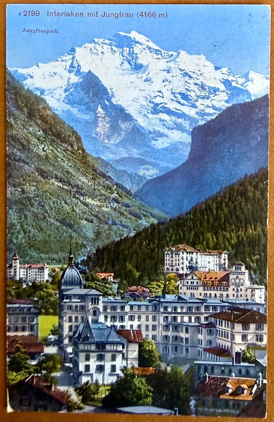 Cartoline postali: Interlaken - Hotel Simplon 1915 – Usato da Lutry venduto da Ediego