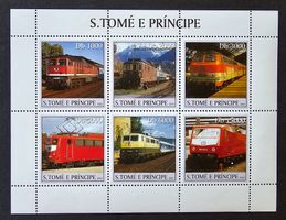 Sao Tome und Principe-Mi 2326-2331 Kbg. ** (2003) Bahnmotive