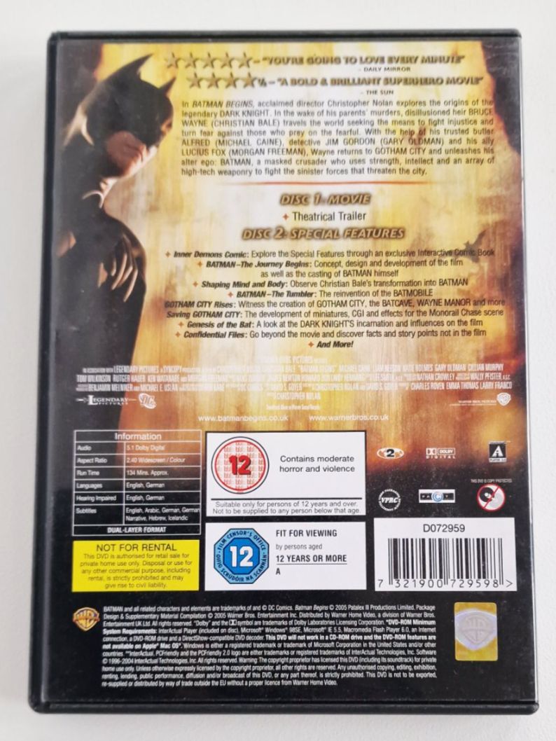 Alle DVDs: DVD Batman Begins - 2 Disc Special Edition – Gebraucht aus Hallau von CHACLA 1