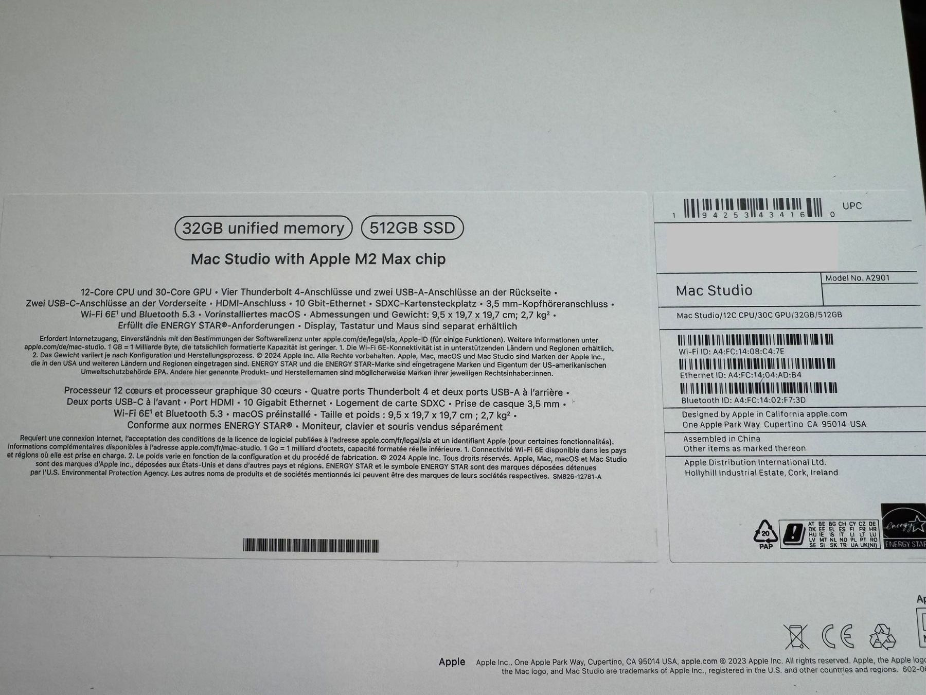 Apple PCs: Mac Studio Apple M2 Max CPU 12, GPU 30, 32 Go RAM, 512Go SSD – D'occasion à Martigny par pierre_333 4