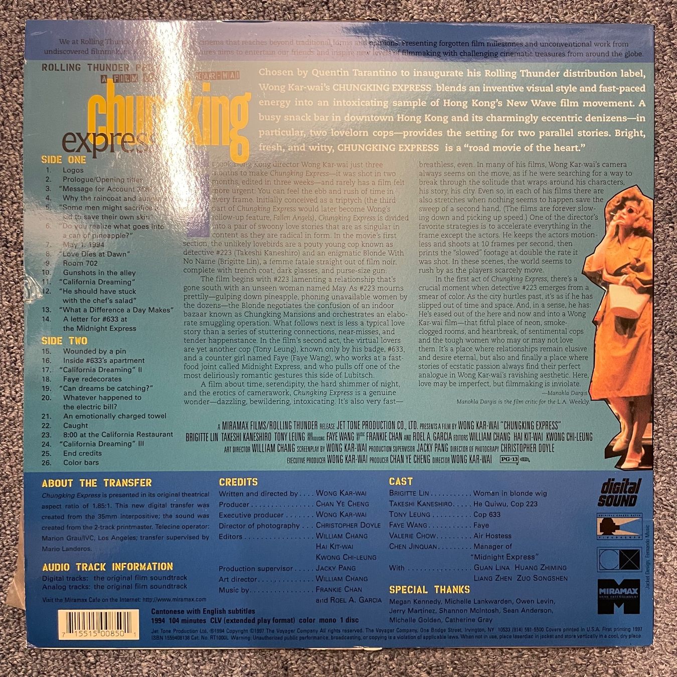 Tutti i DVDs: Chungking Express - LASER DISC -  Englisch Original – Usato da Stans venduto da Brode 1