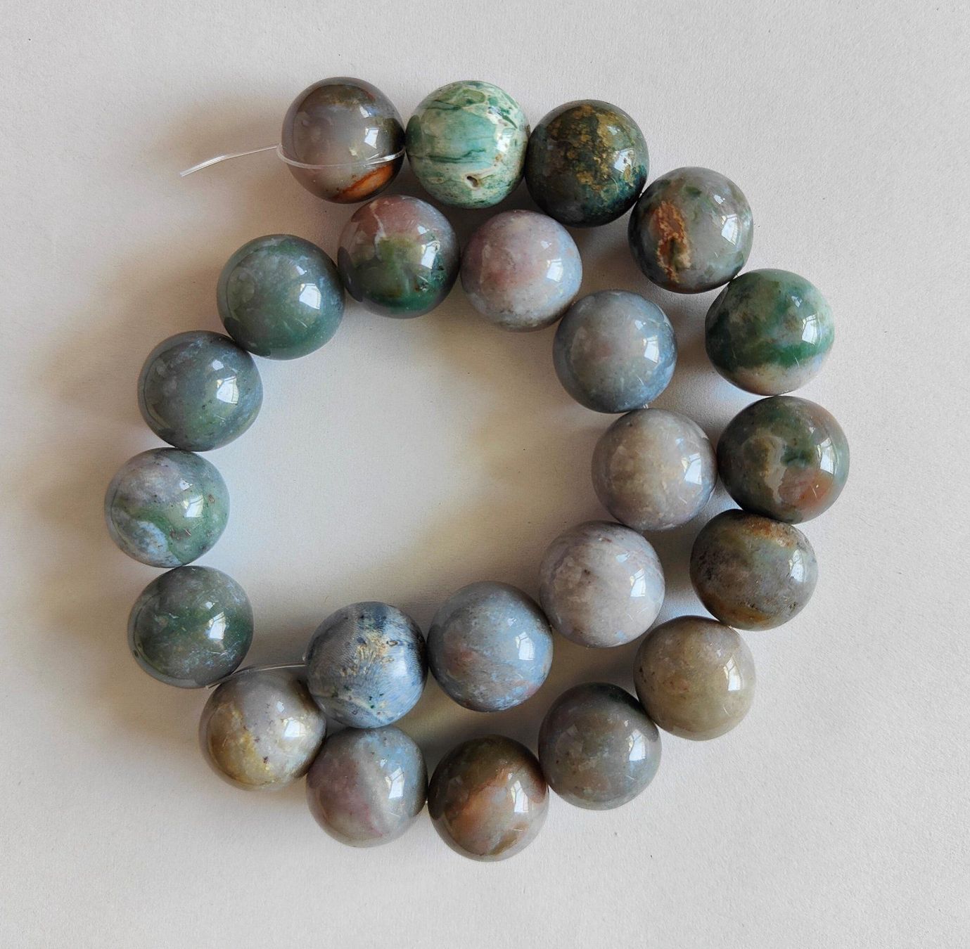 Pietre preziose: Wunderschöner Heliotrop, Beads 18mm – Nuovo e nell'imballaggio originale da Rümlang venduto da 21f 1
